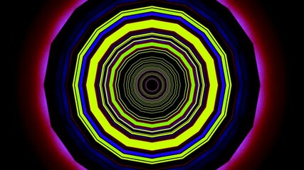 Tunnel video vj loop screensaver creates a seamless visual experience with concentric shapes and vibrant colors