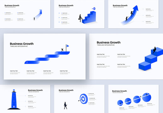 Modern Business Growth Timeline Infographic Design &ndash; Corporate Success Strategy Step Diagram Template