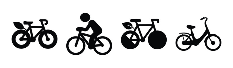 Bicycle and cycling icons representing sustainable transport