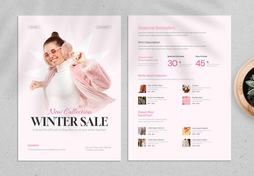 Winter Sale Poster Modern Minimal Template for Fashion Promo and New Collection