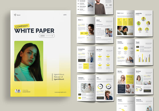 Company White Paper Modern Corporate Brochure Template for Business Report and Analysis