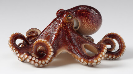 赤茶色のタコを立体感を意識して撮影した接写写真