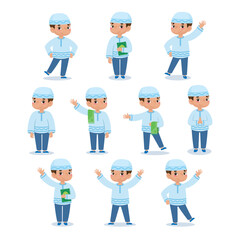 Obraz premium Muslim Boys Illustration Collection 
