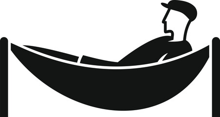 Man relaxing in hammock enjoying his vacation