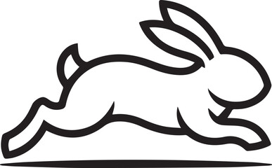 Dynamic vector illustration of a running rabbit, an agile and speedy animal silhouette for various designs