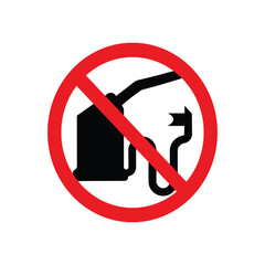 No fuel sign, indicating a prohibition of gasoline or flammable liquids