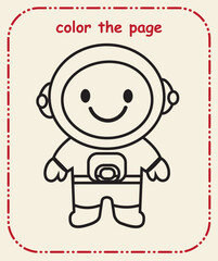 Kids Coloring Page  Simple Line Art, Cute Animals, Objects, Preschool Coloring Worksheet for Children