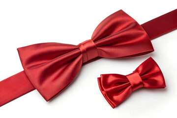 Red Satin Bow Tie Set for Formal and Casual Wear
