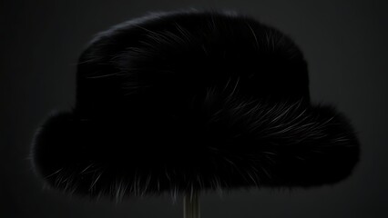 karakul. A black karakul fur hat with a silky sheen, elegantly displayed. lifestyle magazines, social media lookbooks, designed for influencer and brand collaborations, strengthens branding.