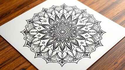 radial. Detailed mandala pattern with geometric precision on a flat surface. event programs, museum guides, designed for cultural heritage projects and event programs.