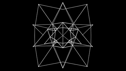 equilateral. Symmetrical wireframe structure of equilateral triangles, geometric precision, 3D rendering. product launch decks, UI/UX mockups, designed for product launches and innovation pitches.