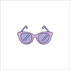 Modern sunglasses icon with clean lines and vibrant color options