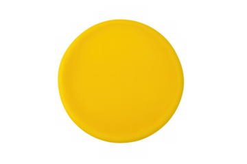 Yellow flying disc toy for outdoor summer games and sporting activities transparent background