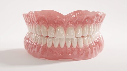 Obraz premium High-Detail Denture Model with Natural Tooth Texture in Studio Lighting