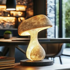 Stylish home decor lamp with soft glowing light and modern design