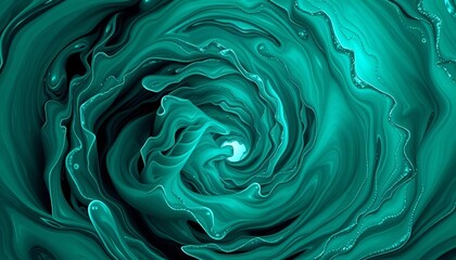 Swirling, biomorphic form in deep teal, reminiscent of seaweed,   seamless,   wave