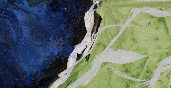 Expression of painting color and brushstroke.  Abstract illustration for background with space for your text