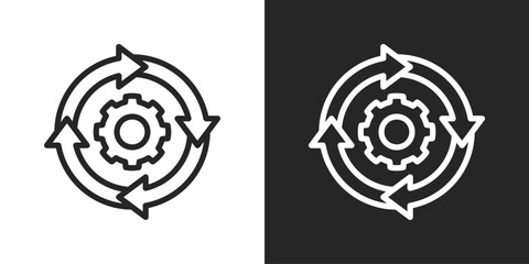 Effective Icon In Line Version On Black And White Background