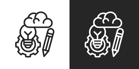 Design Icon In Line Version On Black And White Background