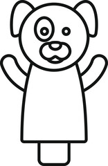 Adorable dog puppet waving its paws, perfect for children's entertainment