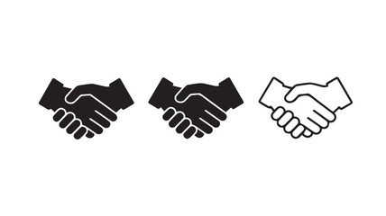 Collection of professional handshake icons for business and partnership concepts