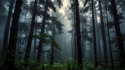 Obraz premium Misty forest