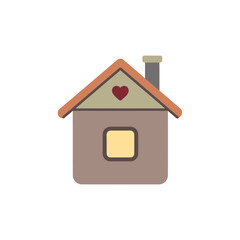Obraz premium Charming House Illustration with Heart Detail and Cozy Design.