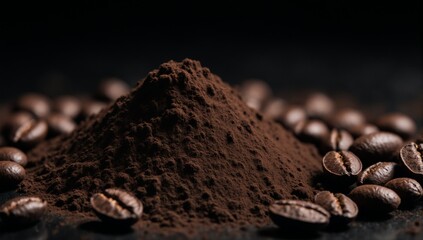 Dark chocolate with cacao beans