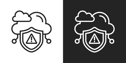 Risk Icon In Line Version On Black And White Background