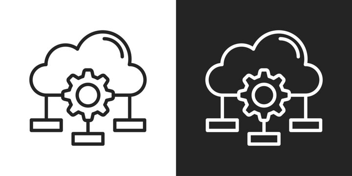 Governance Icon In Line Version On Black And White Background