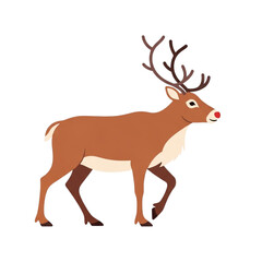 Obraz premium Rudolph the Red Nosed Reindeer cartoon illustration.
