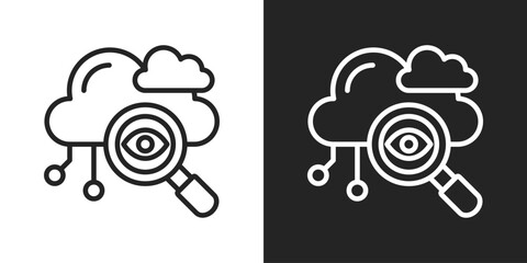 Tranparency Icon In Line Version On Black And White Background
