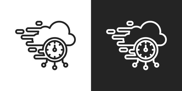 Availability Icon In Line Version On Black And White Background