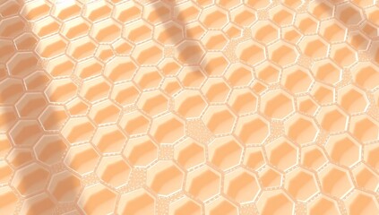 Seamless pattern with honeycombs with interconnected translucent hexagonal cells