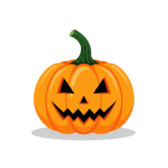 Obraz premium Halloween Pumpkin with Carved Face Illustration.