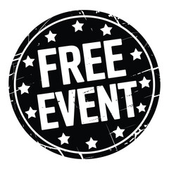 Free event stamp with stars and grunge texture