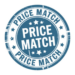 Blue price match guarantee stamp seal of approval