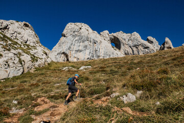 Trekking at Ojo de Buey (Bull's Eye) , Pelugano, Asturias, Spain