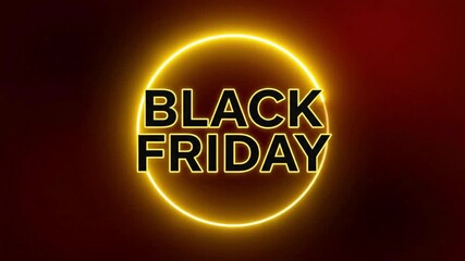 Black Friday Sale Pulsing Ring Animation Loop for Discount Focus and Deal Alert Background