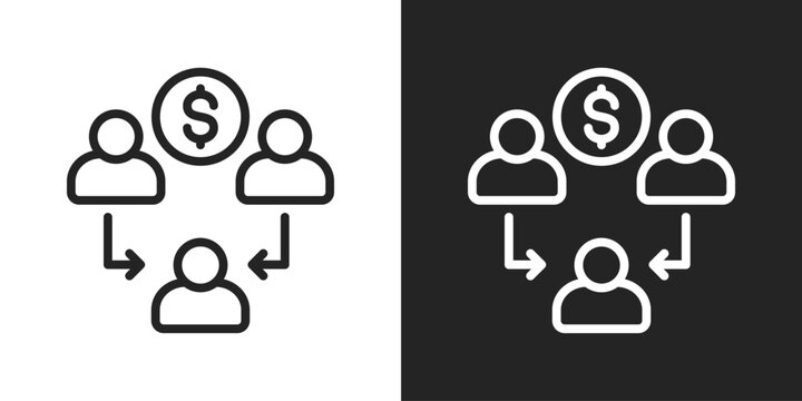 Consortium Icon In Line Version On Black And White Background