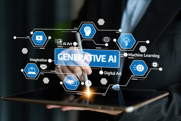 Explore the intersection of generative AI, digital art, and machine learning. This image illustrates creative technological integration for innovative imagination and artistic possibilities. Tessel