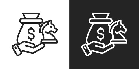 invesment Icon In Line Version On Black And White Background