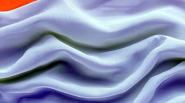 Abstract flowing waves of light purple and blue fabric with hints of orange, creating a sense of movement and depth.