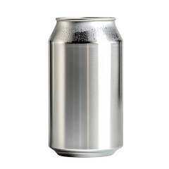 Aluminum can on black bg on transparent background