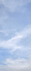 Background with clouds on blue sky. Sky view. Beautiful sunny sky.