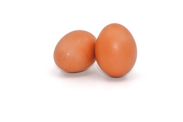 Chicken eggs on a white background have many health benefits such as being rich in quality protein. vitamins and minerals.