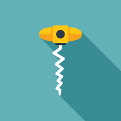 Fototapeta premium Simple corkscrew icon with long shadow, representing wine tasting and celebration