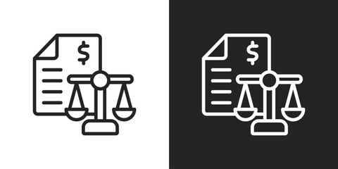 trade balance Icon In Line Version On Black And White Background