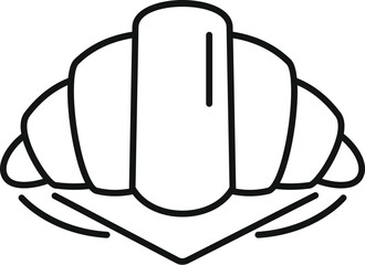 Simple, linear icon of a croissant, symbolizing breakfast, bakery, and french culinary tradition