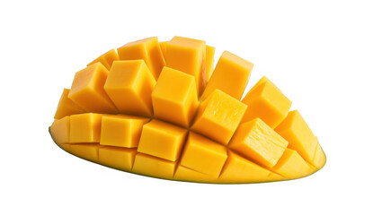 Diced Mango Fruit isolated on a transparent background
